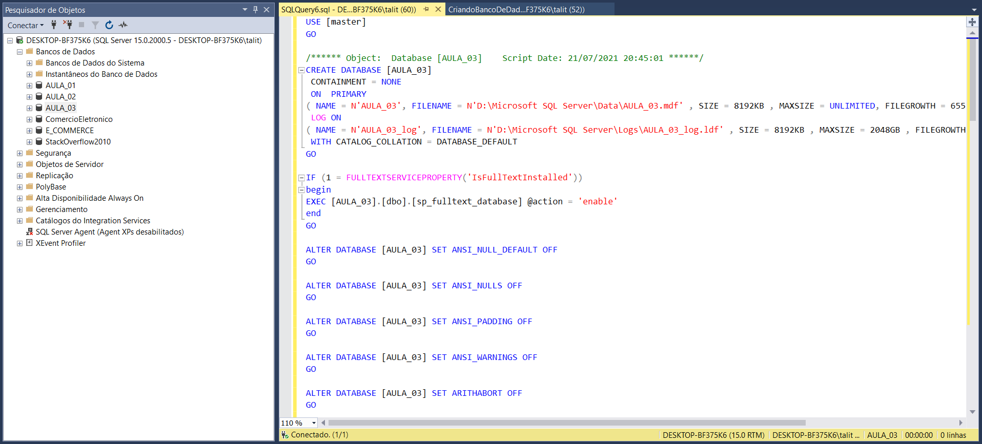 Comandos de consulta e manipulação de dados no SQL Server