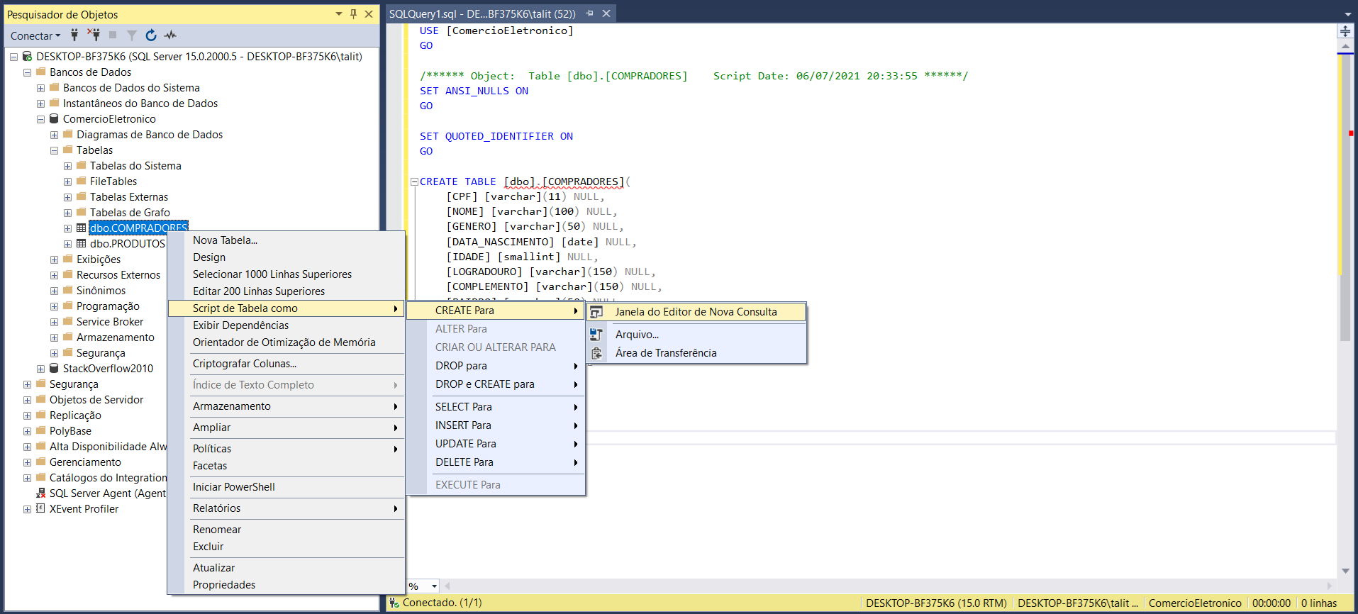 Comandos de consulta e manipulação de dados no SQL Server