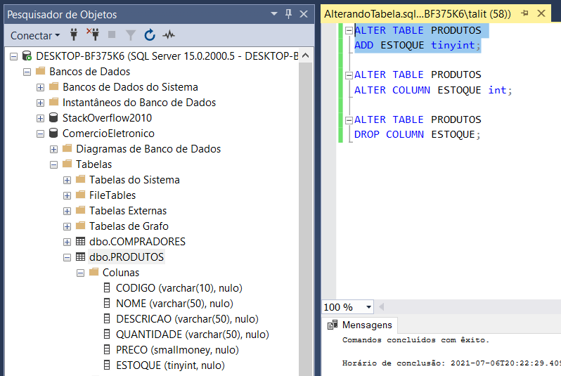 Comandos de consulta e manipulação de dados no SQL Server