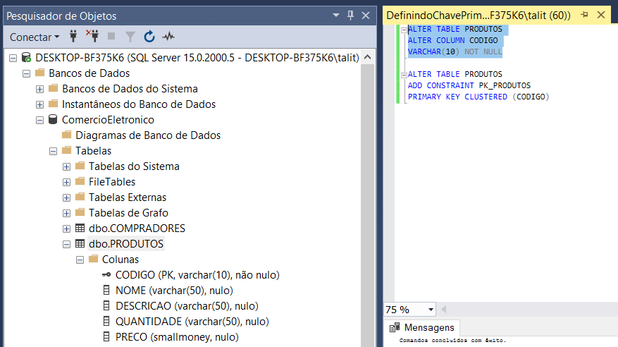 Comandos de consulta e manipulação de dados no SQL Server