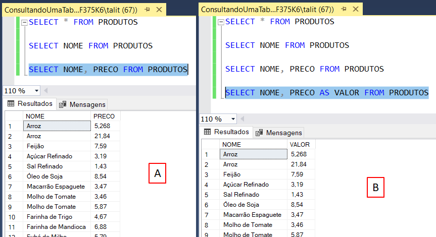 Comandos de consulta e manipulação de dados no SQL Server