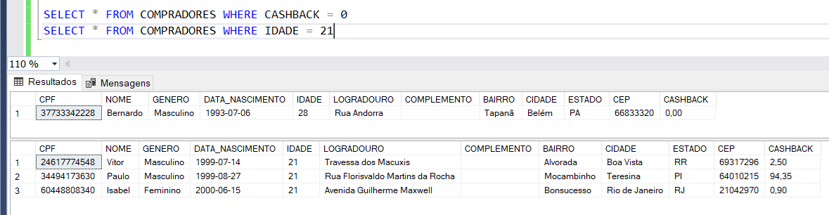 Comandos de consulta e manipulação de dados no SQL Server