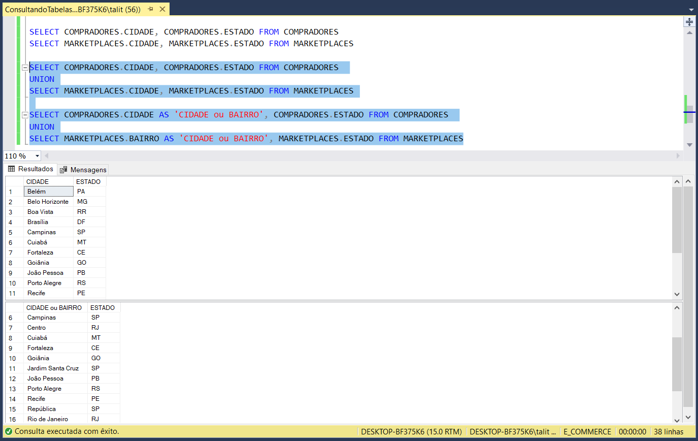 Comandos de consulta e manipulação de dados no SQL Server